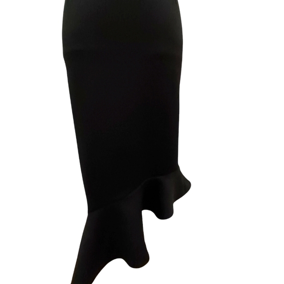 Asos design Scuba cami pephem asymmetrical and flared midi black dress. Size 6 - Picture 4 of 9